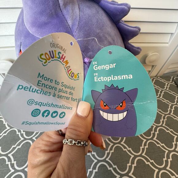 NWT Nintendo Pokemon Squishmallows 11" Gengar Plush Toy Gift Play Gift Purple - Picture 4 of 8
